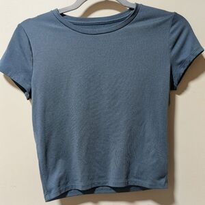 💖2/22 Hollister Charcoal Gray Cropped Baby Tee Size Small